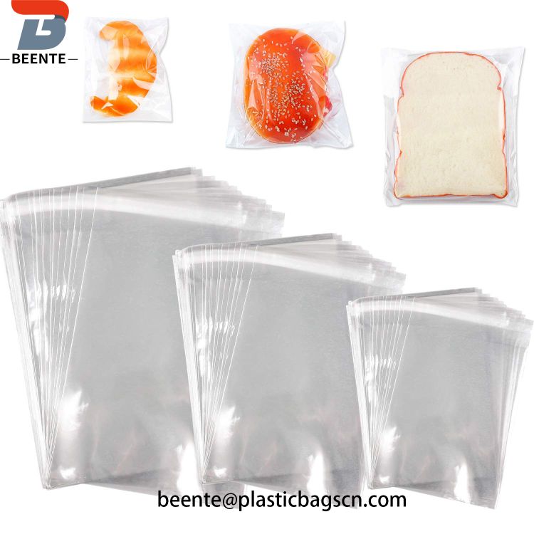 Sacos transparentes que podem ser fechados novamente para biscoitos doces e lanches